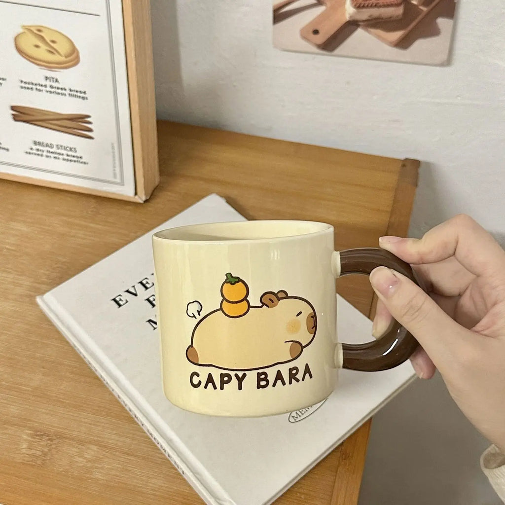 Capybara Ceramic Breakfast Mug Camping Mug Autumn Home Decor Fall Coffee Mug Festive Gifts for Kids