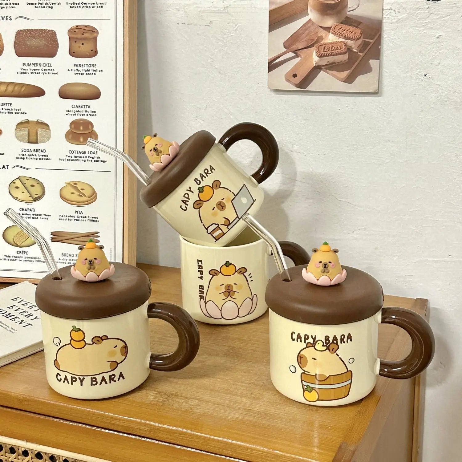 Capybara Ceramic Breakfast Mug Camping Mug Autumn Home Decor Fall Coffee Mug Festive Gifts for Kids