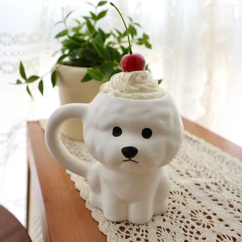 New 1PC Creative Cute Little Dog Cerc Mugs Office Water Drinking Cups Coffee Cups Birthday Gifts Couple Cups Home Daily Use